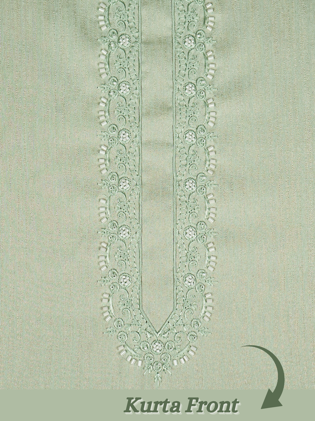 The Kohinoor – Unstitched Pista Green Kurta Fabric for Men 16828