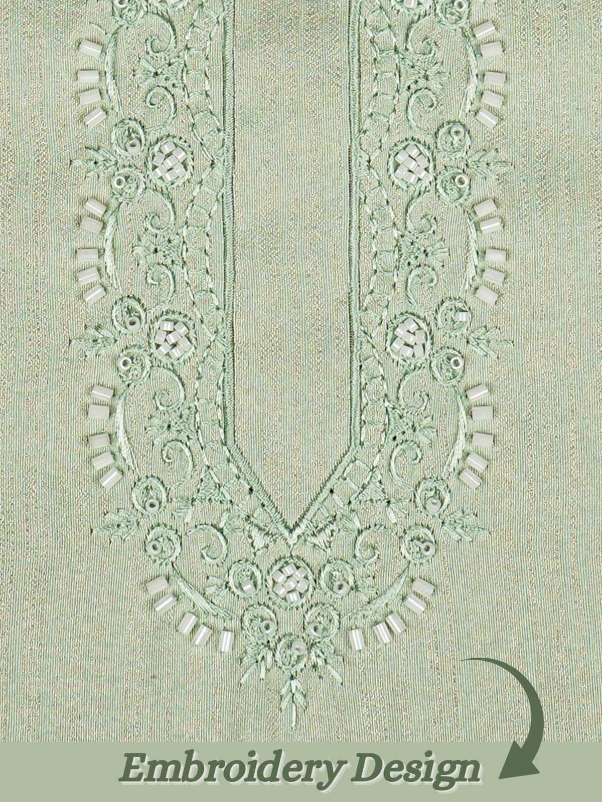 The Kohinoor – Unstitched Pista Green Kurta Fabric for Men 16828