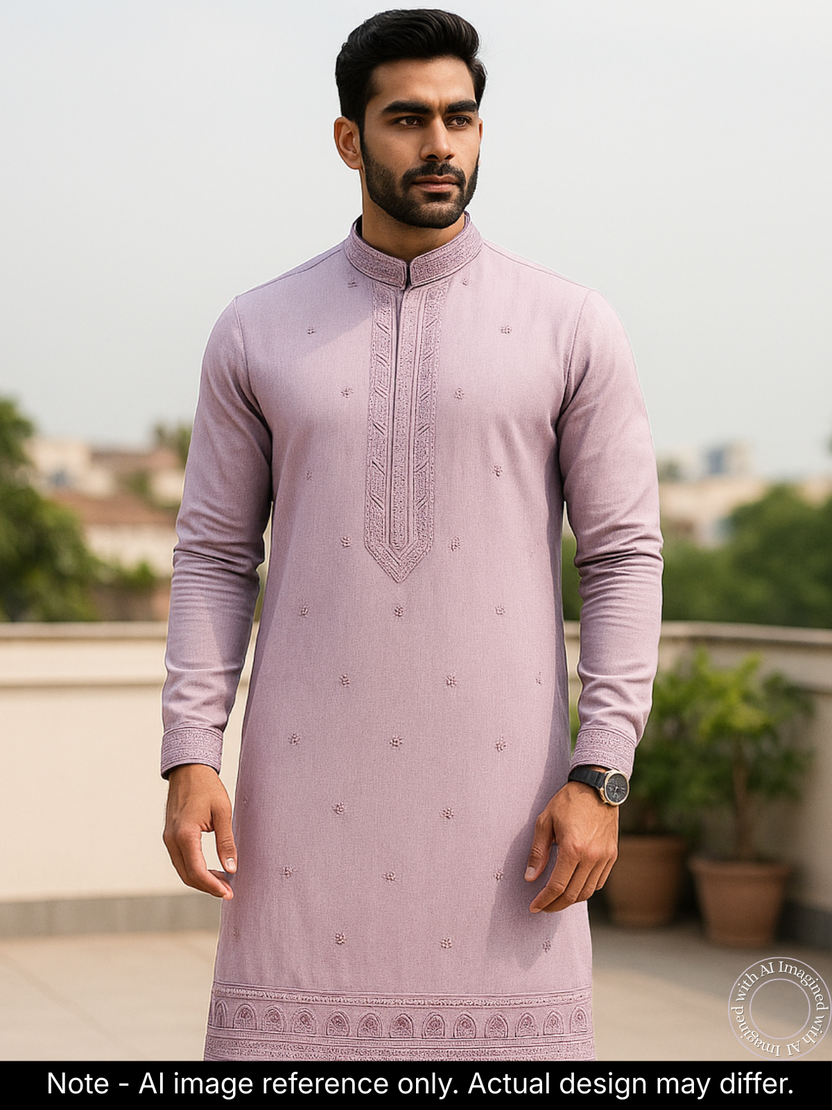 The Kohinoor – Unstitched Lavender Kurta Fabric for Men 16830