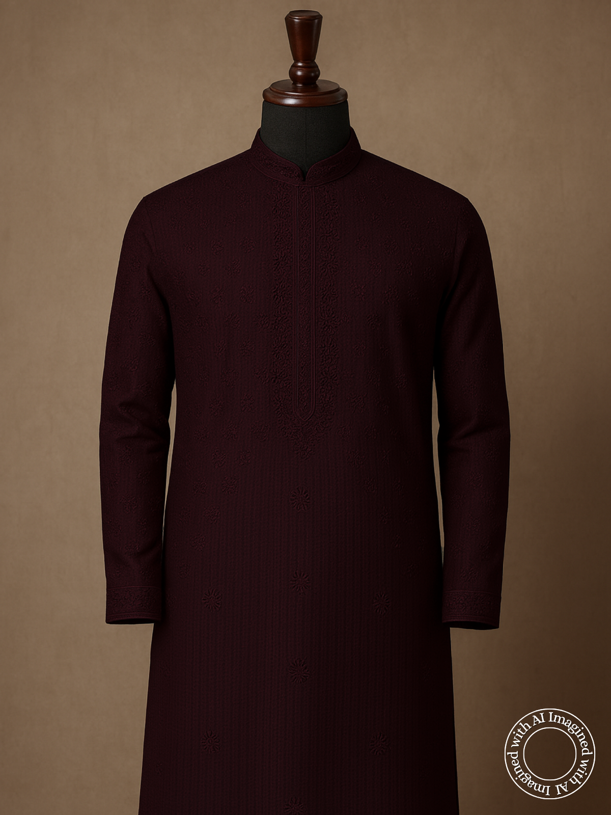 The Kohinoor – Unstitched Wine Kurta Fabric for Men 16831