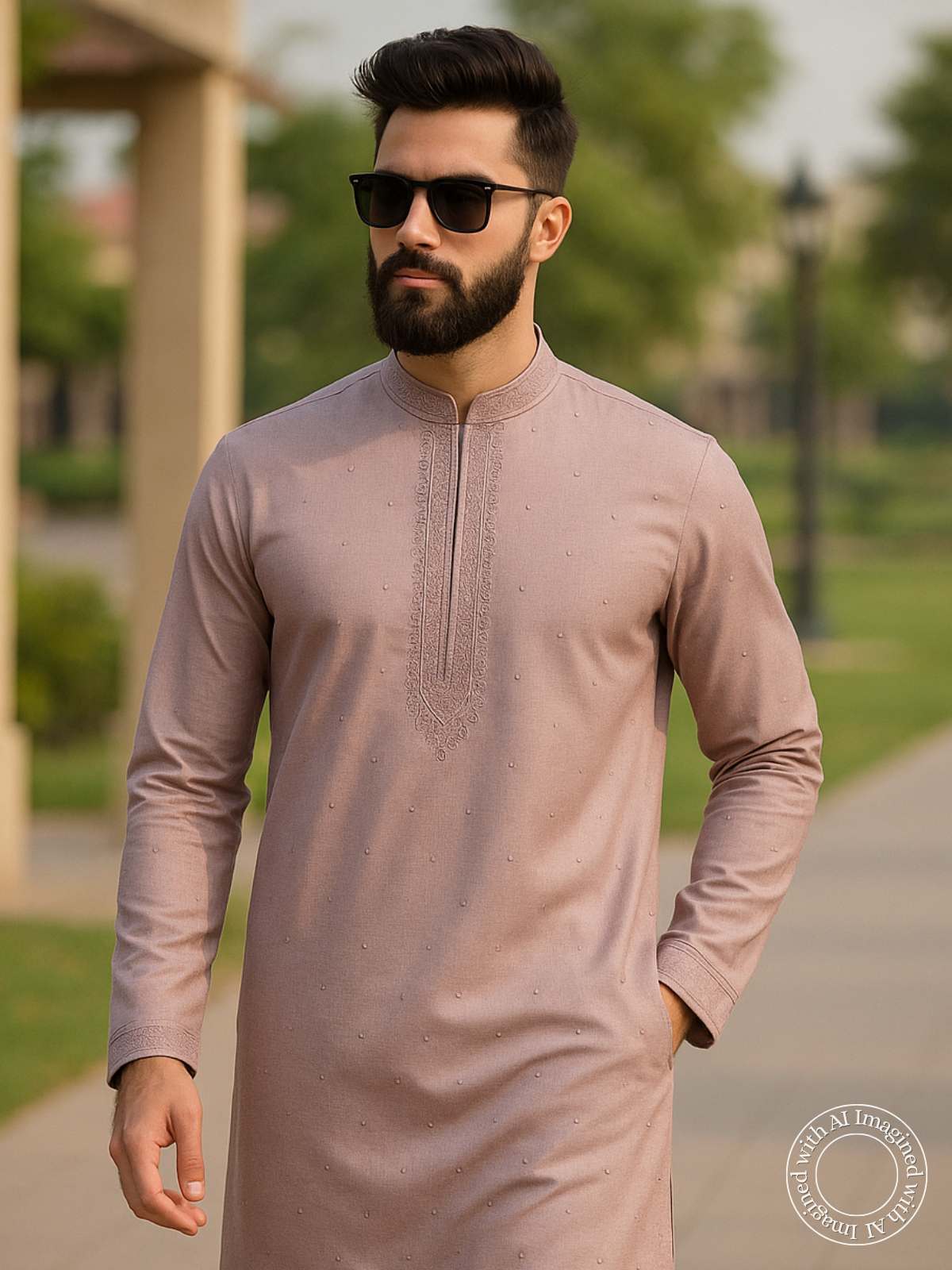 The Kohinoor – Unstitched Light Purple Kurta Fabric for Men 16833