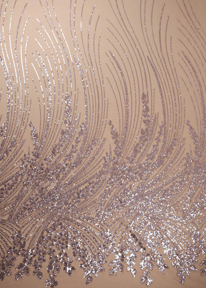 Chiku Imported Net Fabric With All Over Sequins And Bead Work With One Side Border 16843