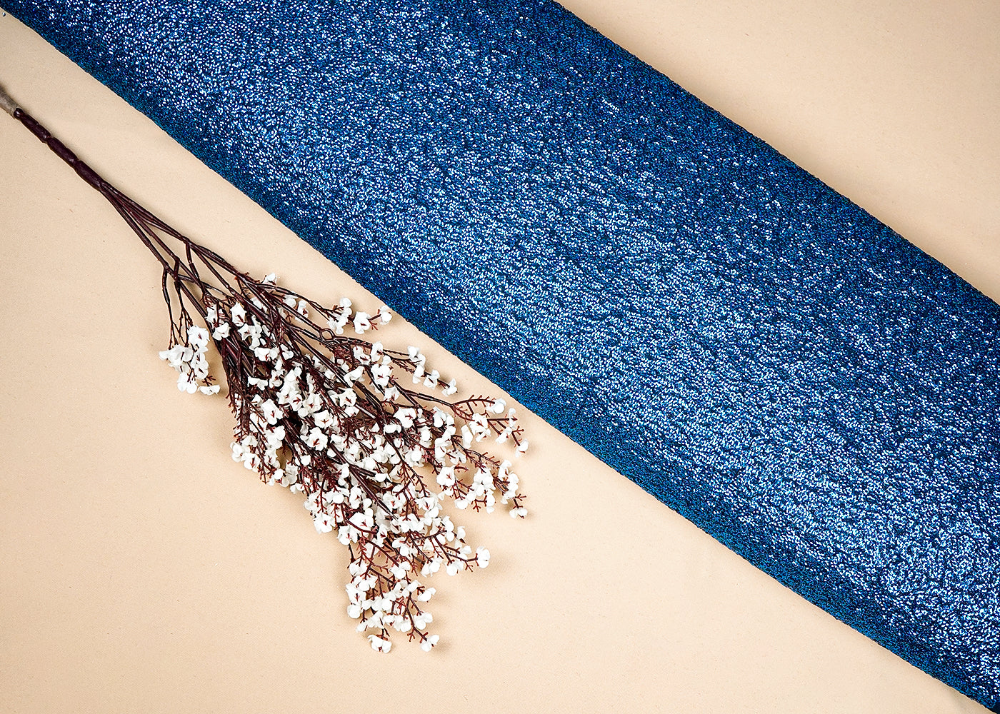 Royal Blue Georgette Fabric With Allover Sequins Work 16946