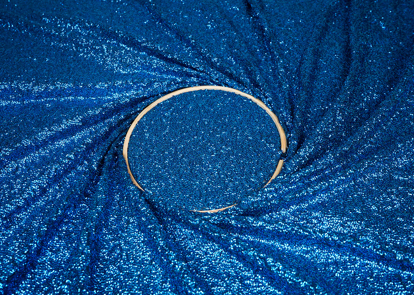 Royal Blue Georgette Fabric With Allover Sequins Work 16946