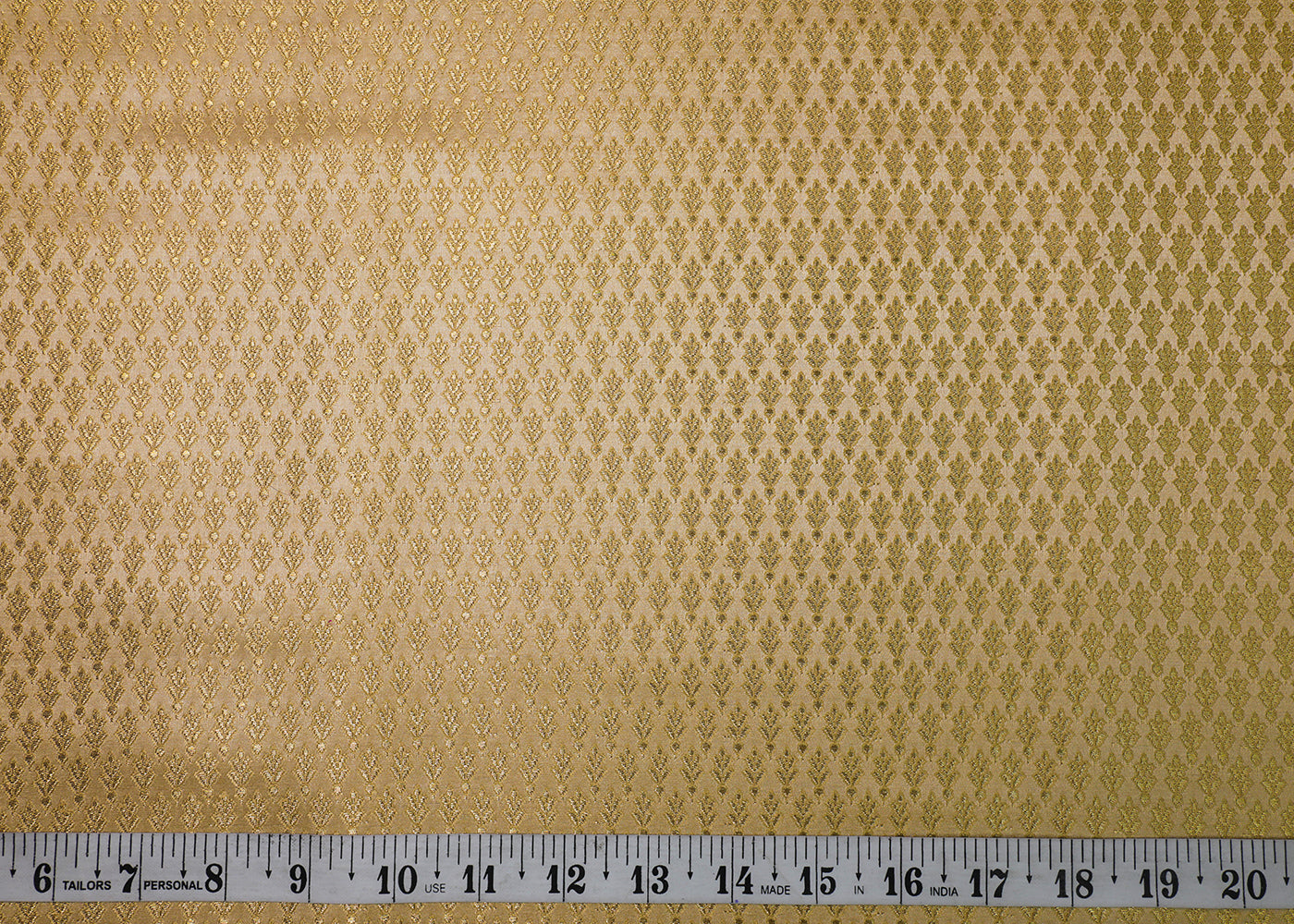 Golden Banarasi Brocade Fabric With All Over Golden Zari Handloom  16956