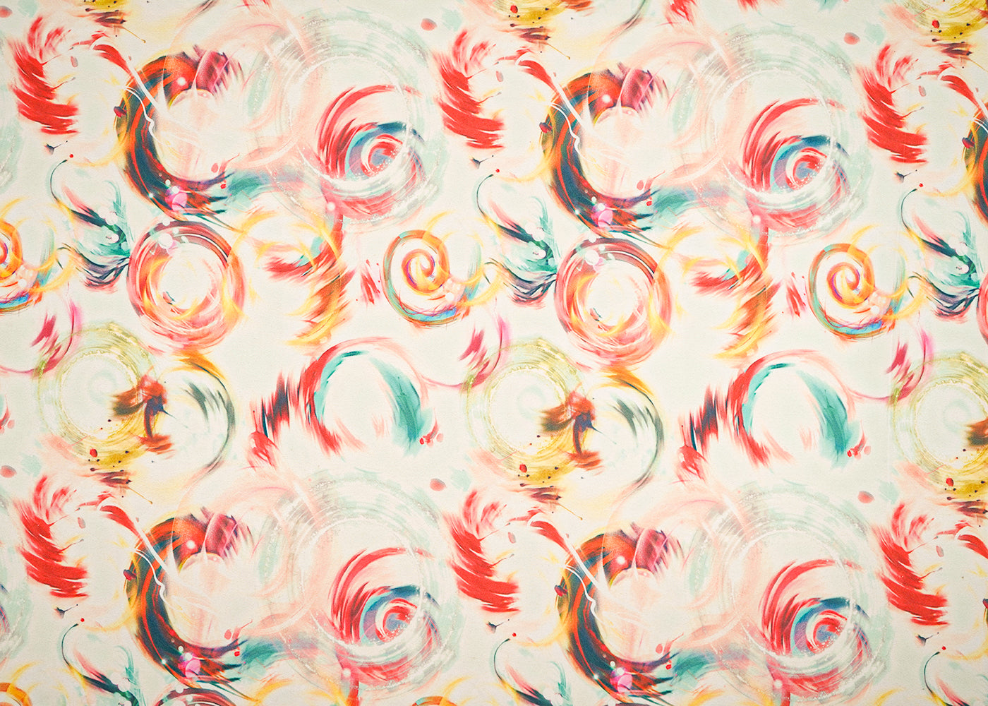 Light Mint Green Scuba Fabric With All Over Abstract Print 17013