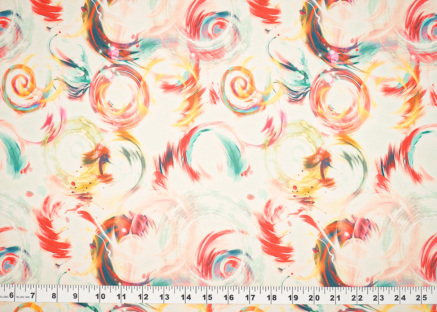 Light Mint Green Scuba Fabric With All Over Abstract Print 17013