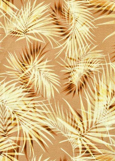 Beige Georgette Satin Fabric with All Over Abstract Print 17044