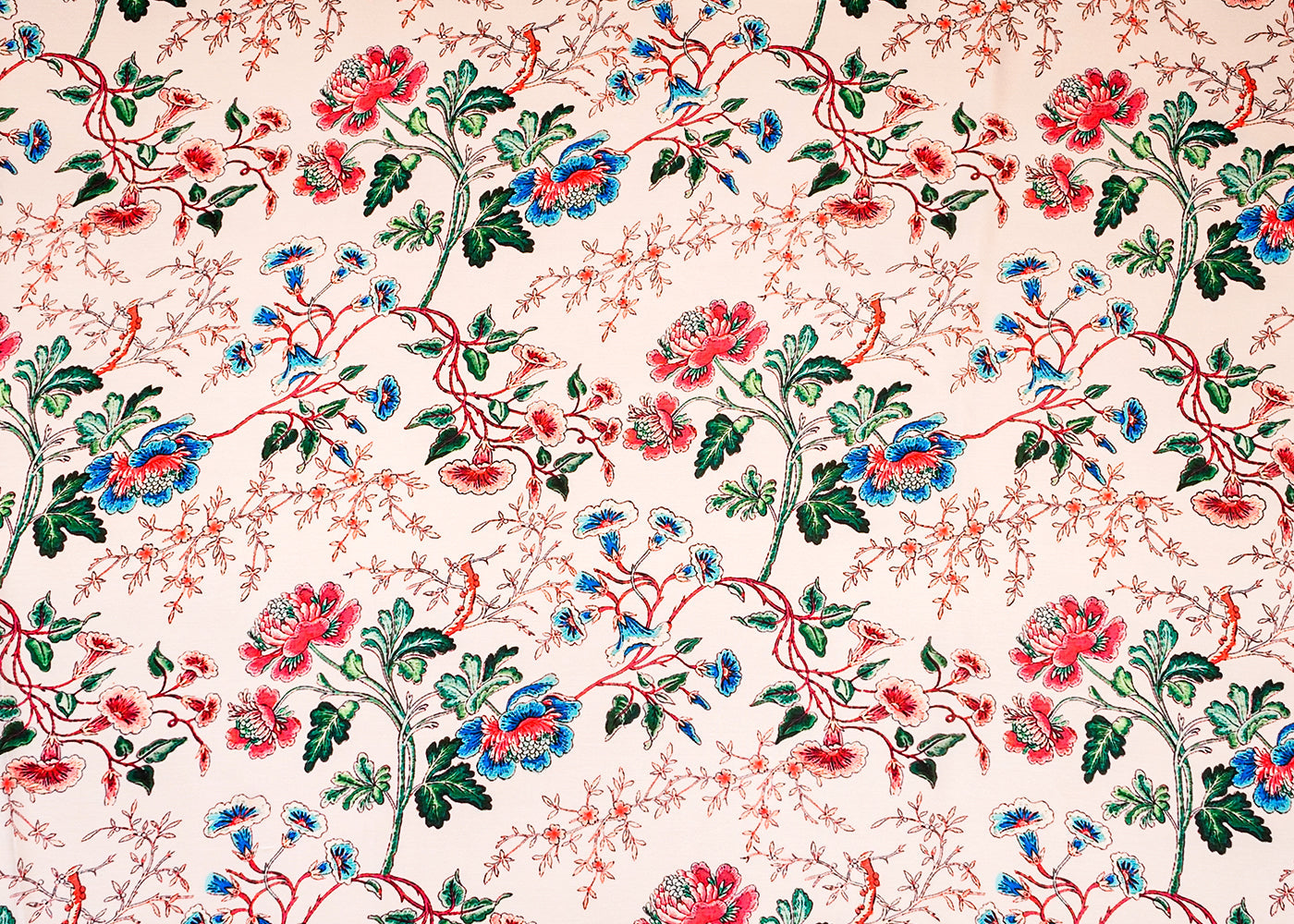 Light Pink Georgette Satin Fabric with All Over Traditional Print 17066