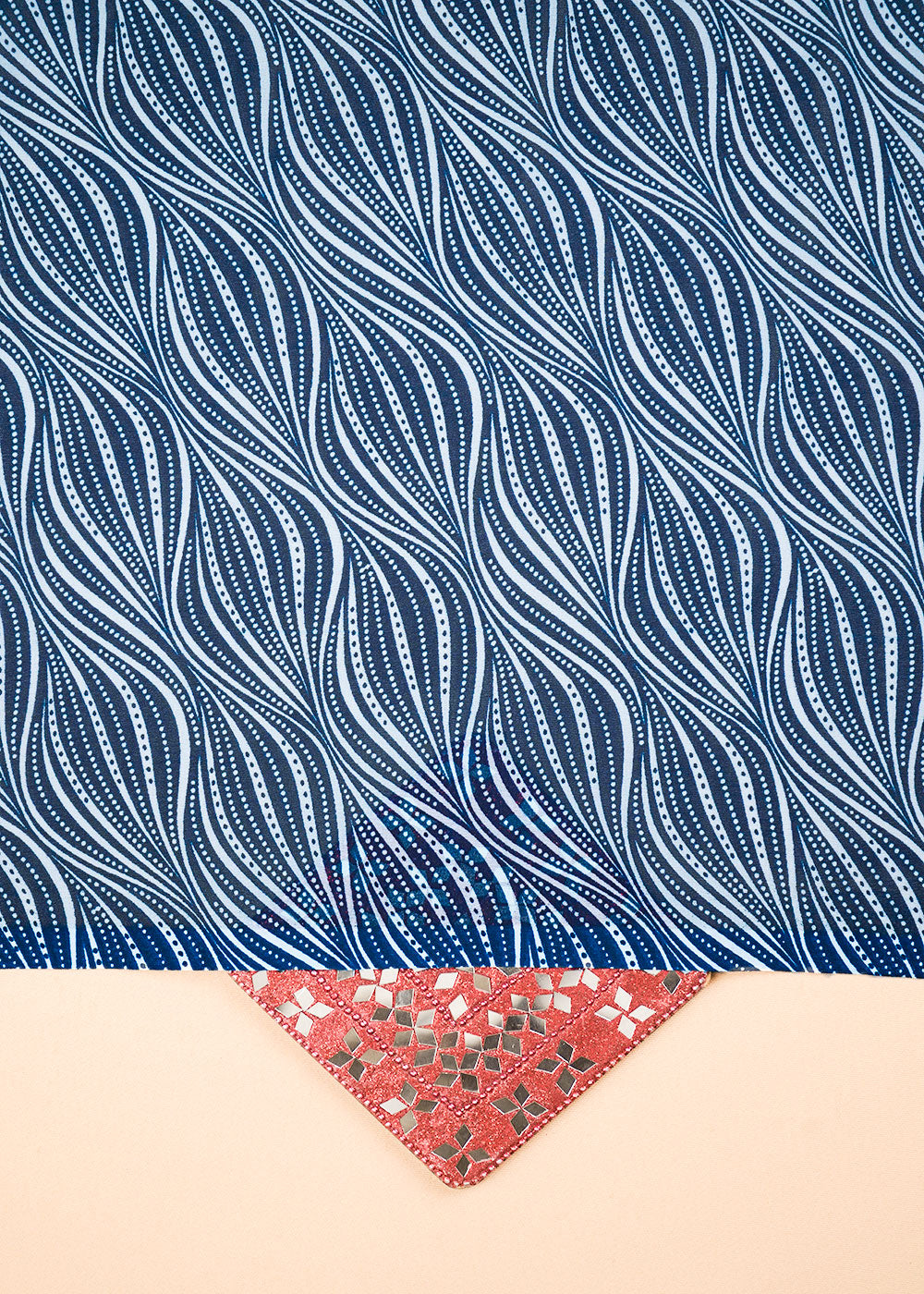 Teal Blue Georgette Fabric With All Over Abstarct Print 17178