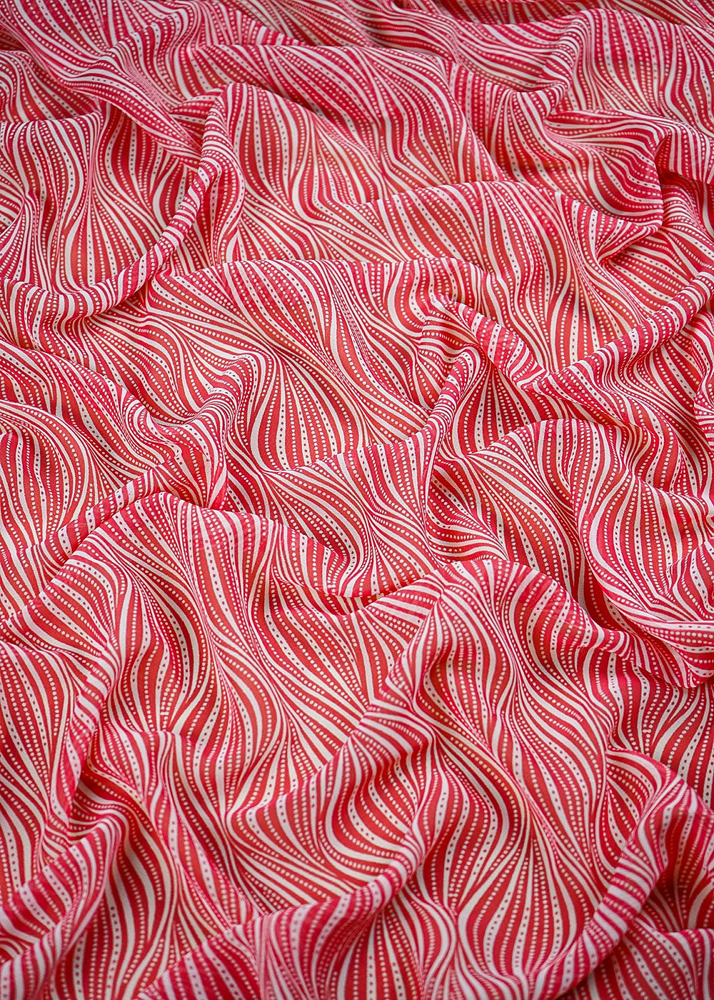 Baby Pink Georgette Fabric With All Over Abstarct Print 17179