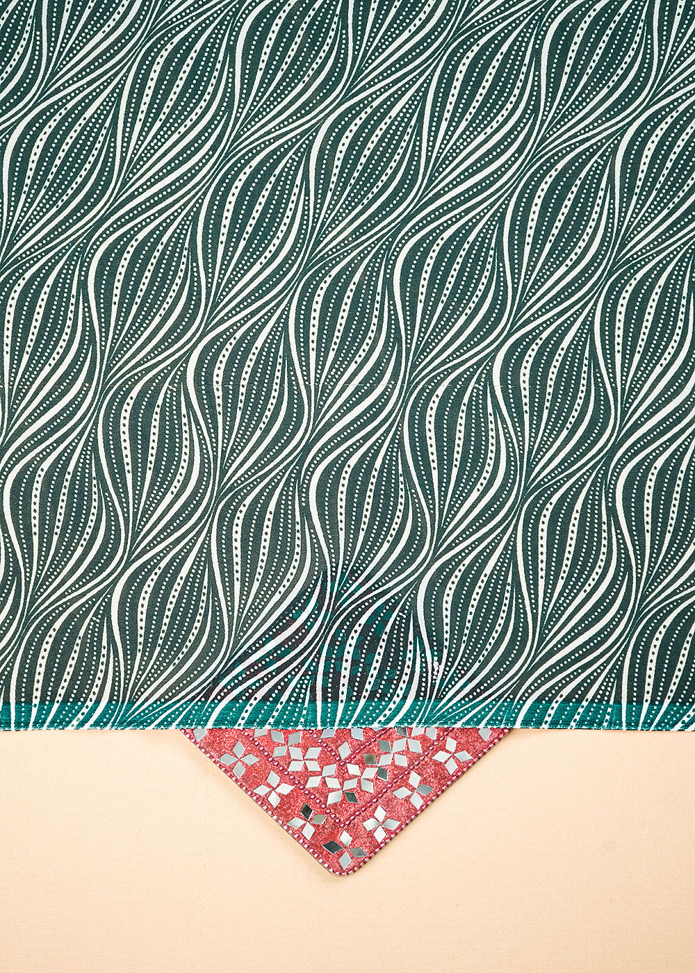 Rama Green Georgette Fabric With All Over Abstract Print 17181