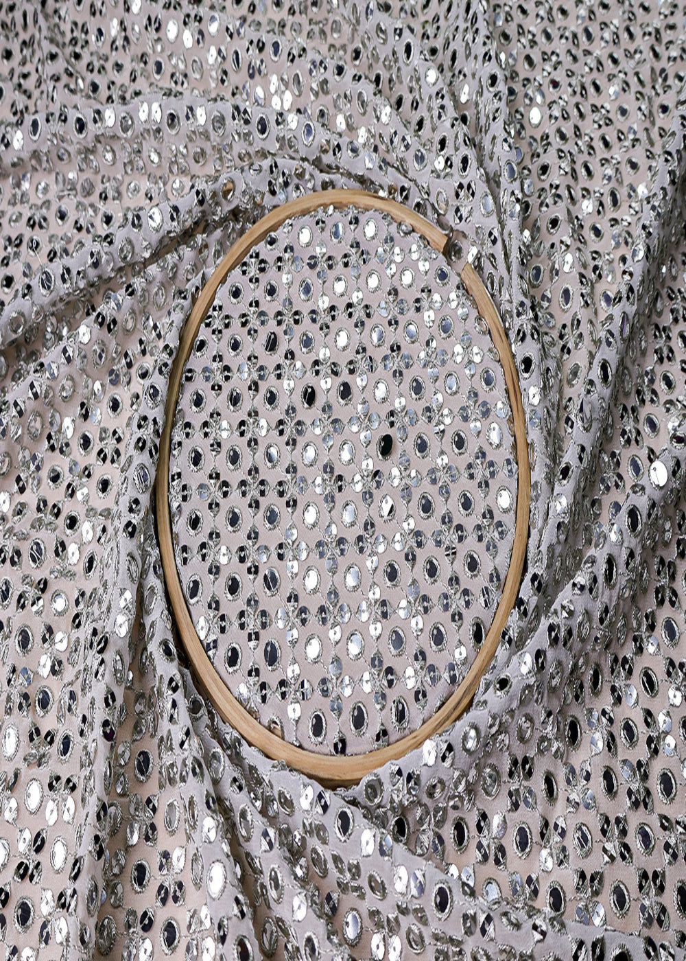 (Pre-Cut-2.3MTR)-White-Georgette-Fabric-with-Allover-Thread-and-Sequins-Work-17517