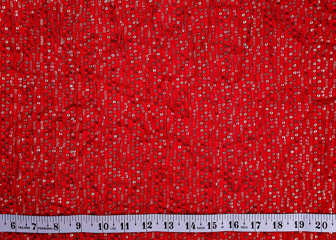 (Pre-Cut 1.75 MTR) Pink   Georgette Fabric With All Over Sequins Work 17694