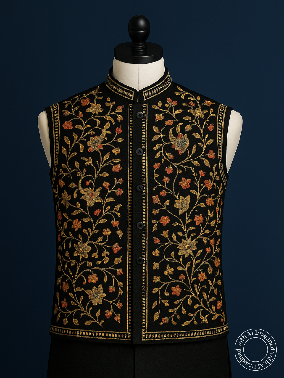 The Riwaayat – Unstitched Black Nehru Jacket Fabric for Men 17803