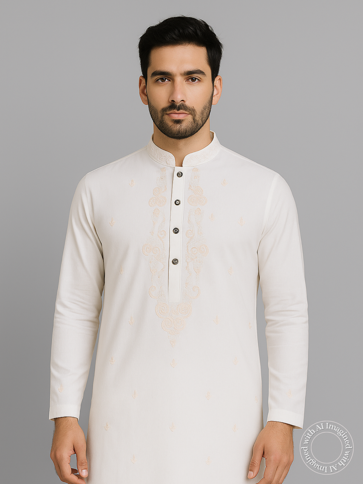 The Kohinoor – Unstitched White Kurta Fabric for Men 17808