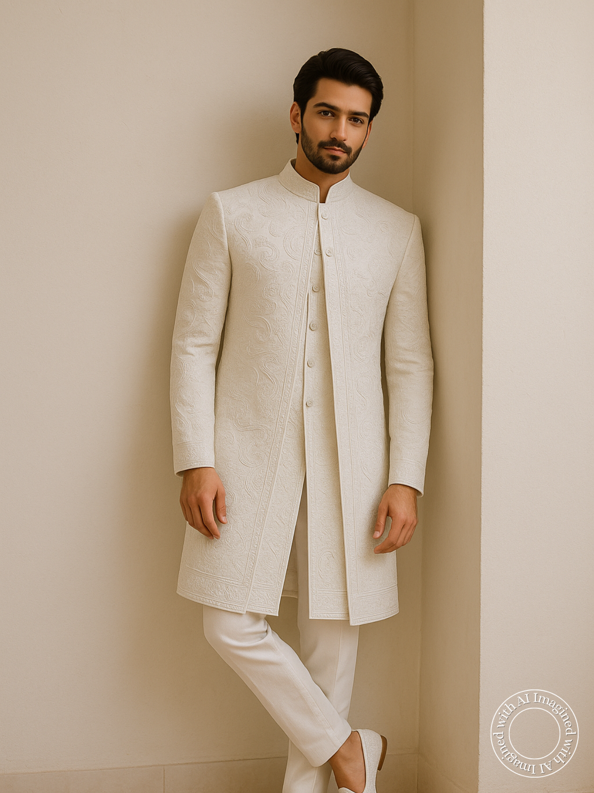 The Virasat – Unstitched White Regal Menswear Fabric 17812