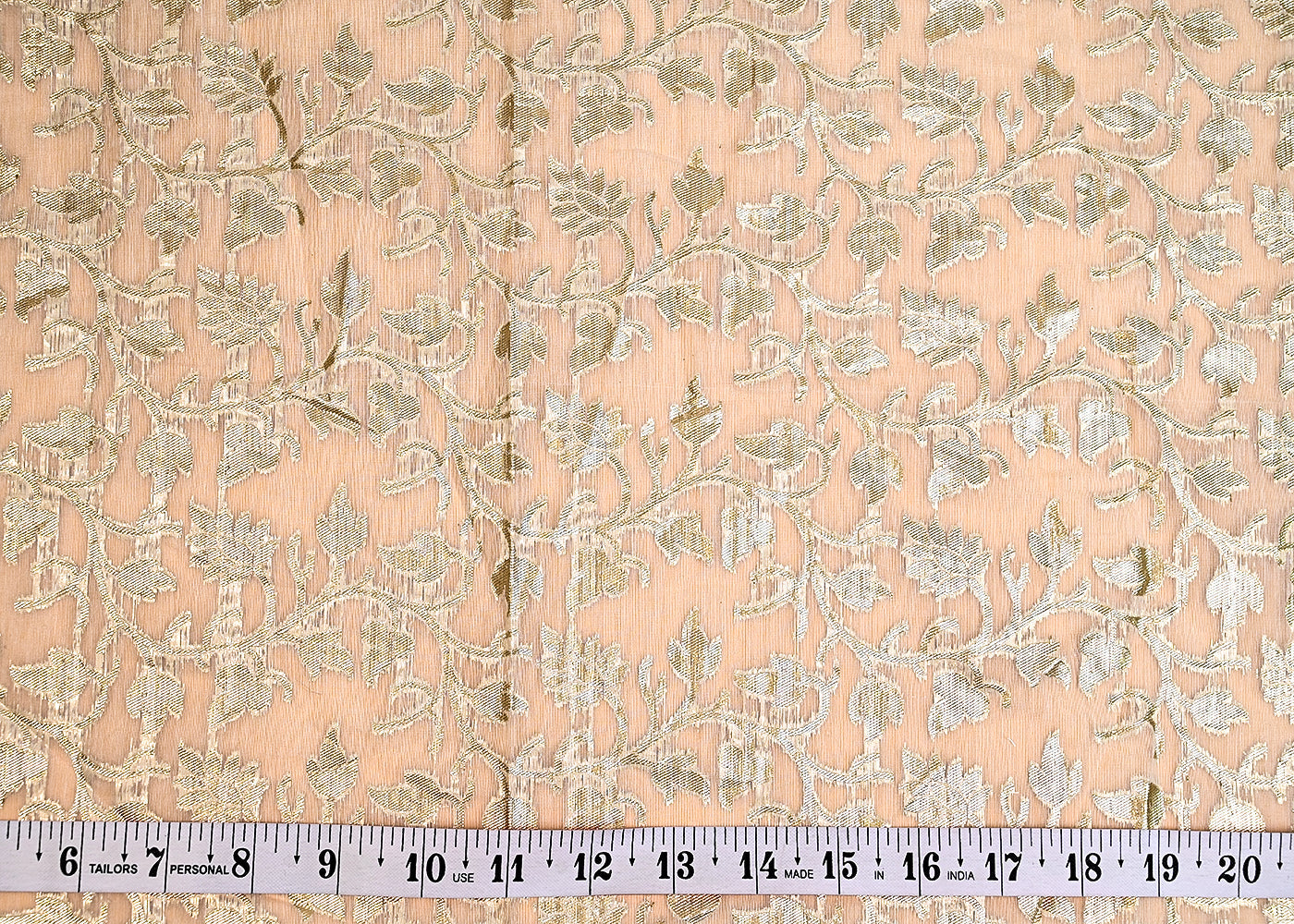 ( Pre-Cut 1.8 MTR) White Chanderi All Over Zari Work 18049