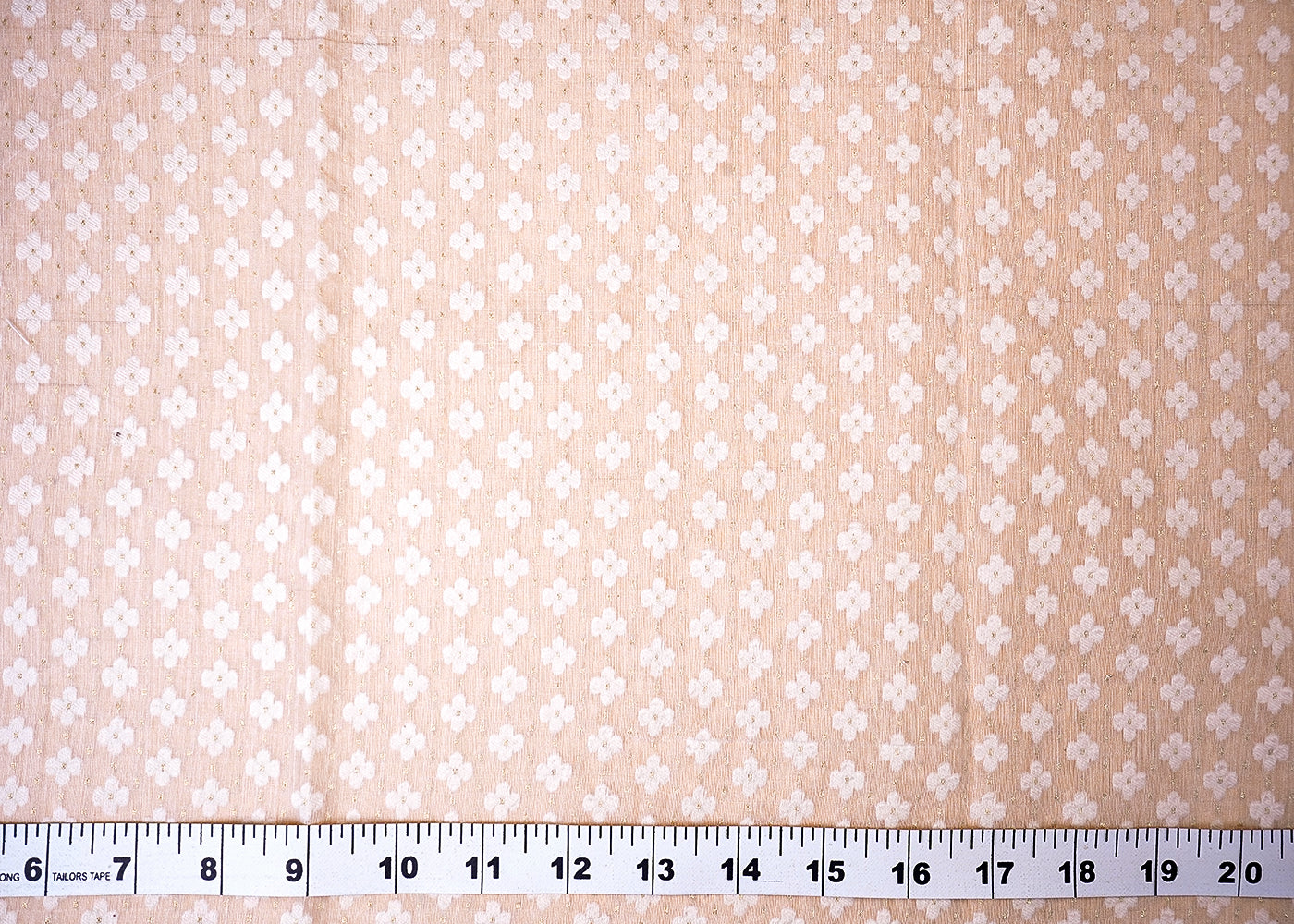 ( Pre-Cut 2 MTR) White Chanderi Fabric With All Over Thread And Zari Handloom 18068