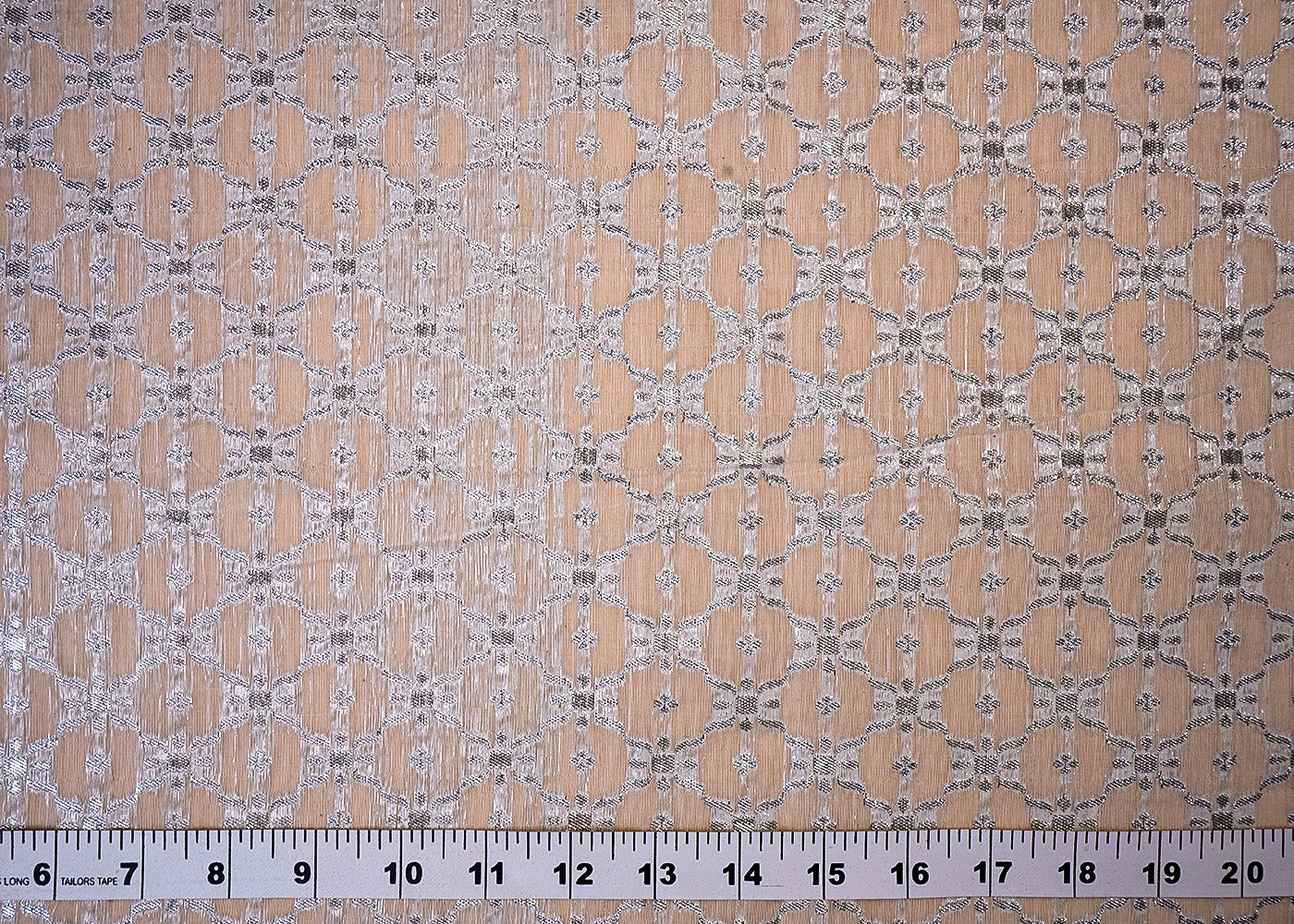 ( Pre-Cut 2.35 MTR) White Chanderi Fabric With All Over Silver Zari Handloom 18072