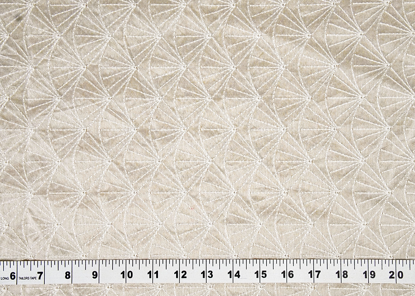 (Pre-Cut 3.25 MTR) White Chanderi Fabric With All Over Thread Work 18080