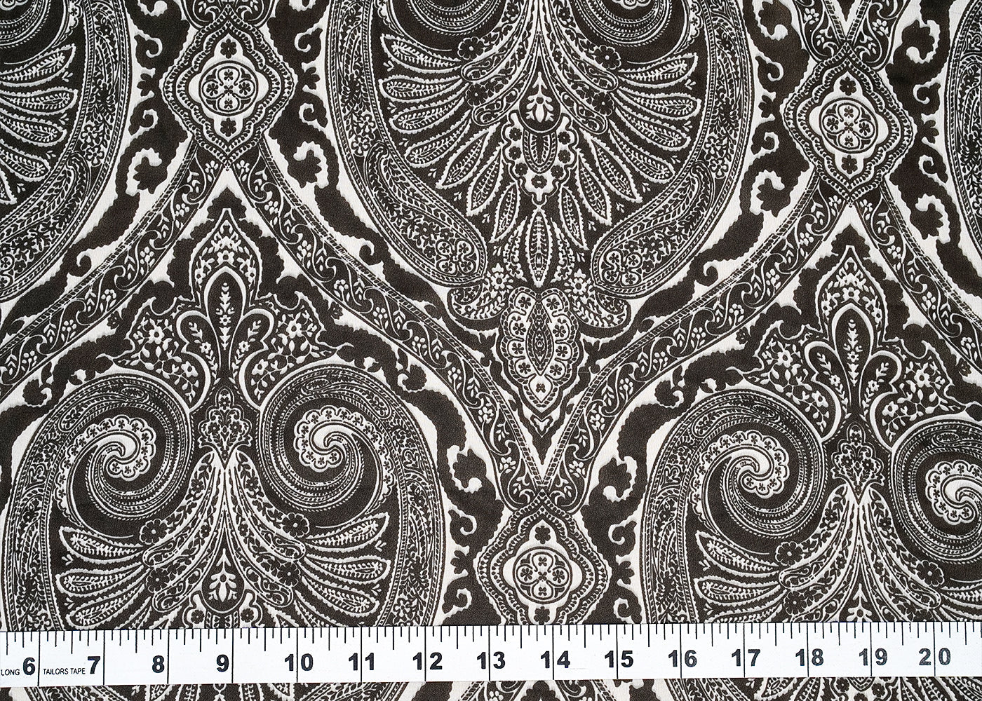 ( Pre-Cut 1.1 MTR) Black Georgette Fabric With All Over Traditional Print 18171