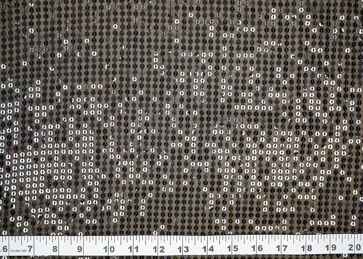 ( Pre-Cut 1.25 MTR) Black Georgette Fabric With All Over Sequins Work  18198