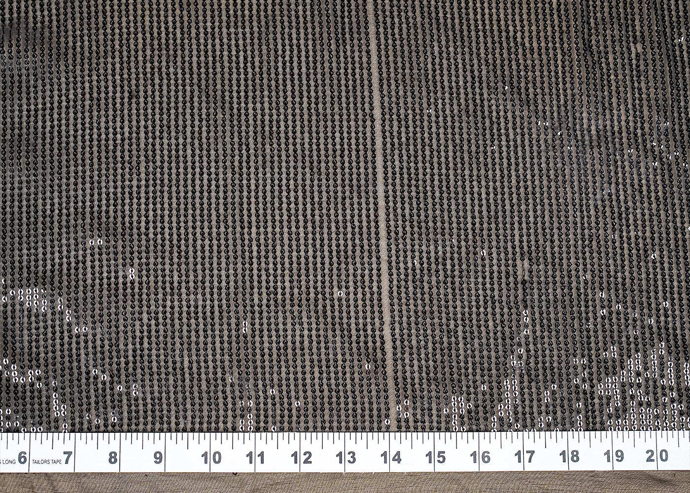 ( Pre-Cut 1.2 MTR) Black Georgette Fabric With All Over Sequins Work 18217