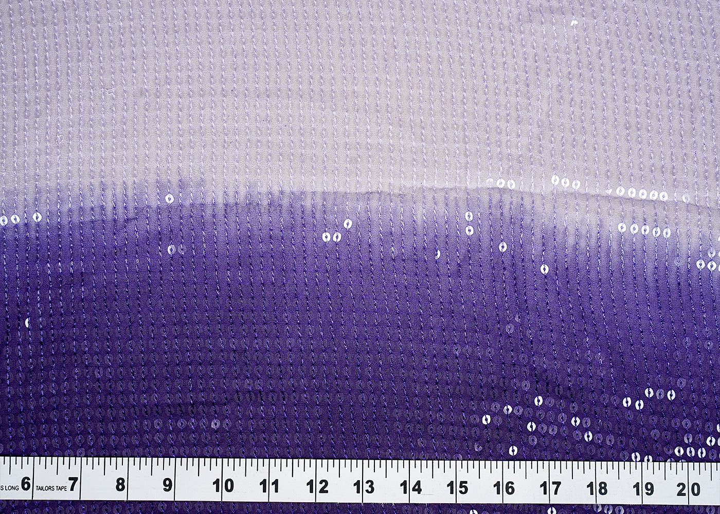( Pre-Cut 3.4 MTR) Lavender And Purple Georgette Fabric With  Dual Shade All Over Sequins Work 18222