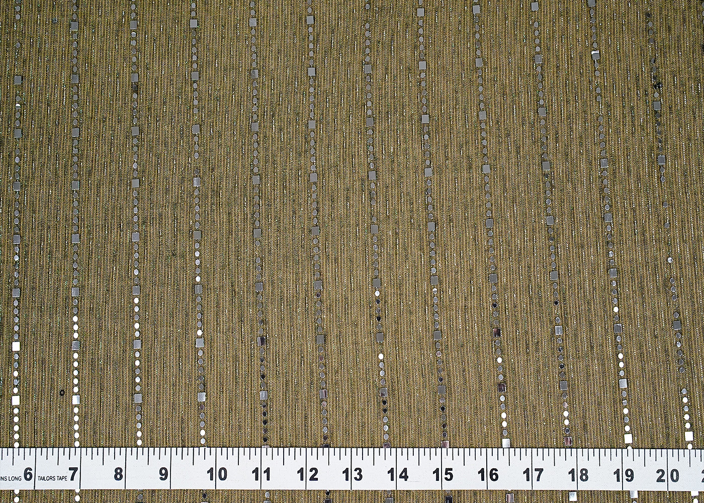 ( Pre-Cut 6.5 MTR) Green Moonlight Fabric With All Over Shimmer And Faux Mirror Work 18229
