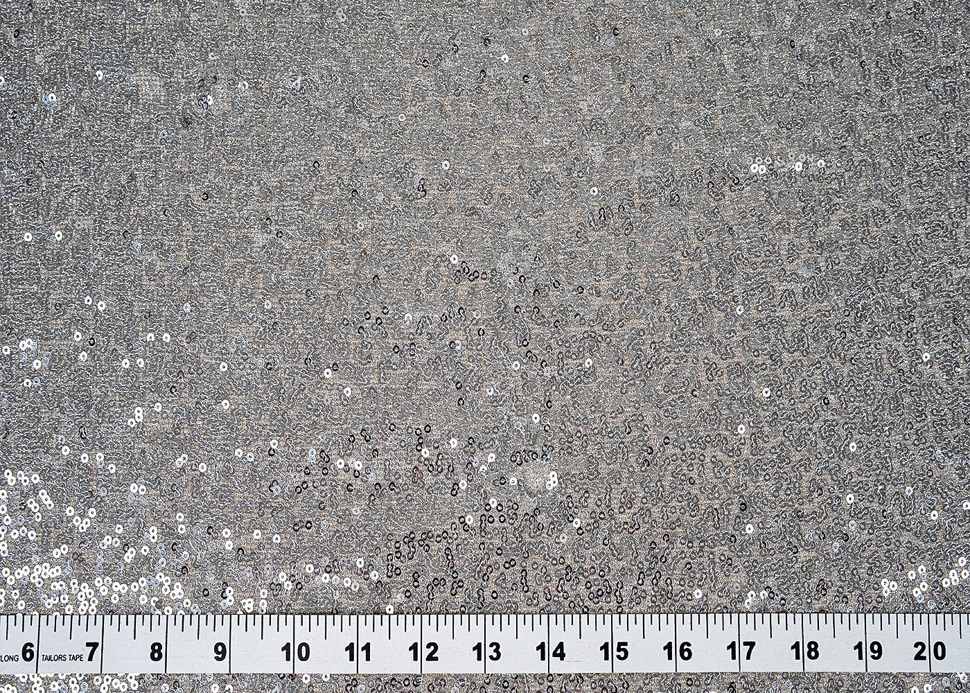 ( Pre-Cut 1.7 MTR) Silver Lycra Fabric With All Over Sequins Work 18230