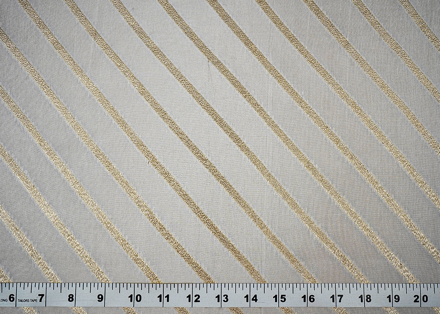 (Pre-Cut 1.5 MTR) White Upara Silk Fabric With All Over Golden Zari Handloom 18295