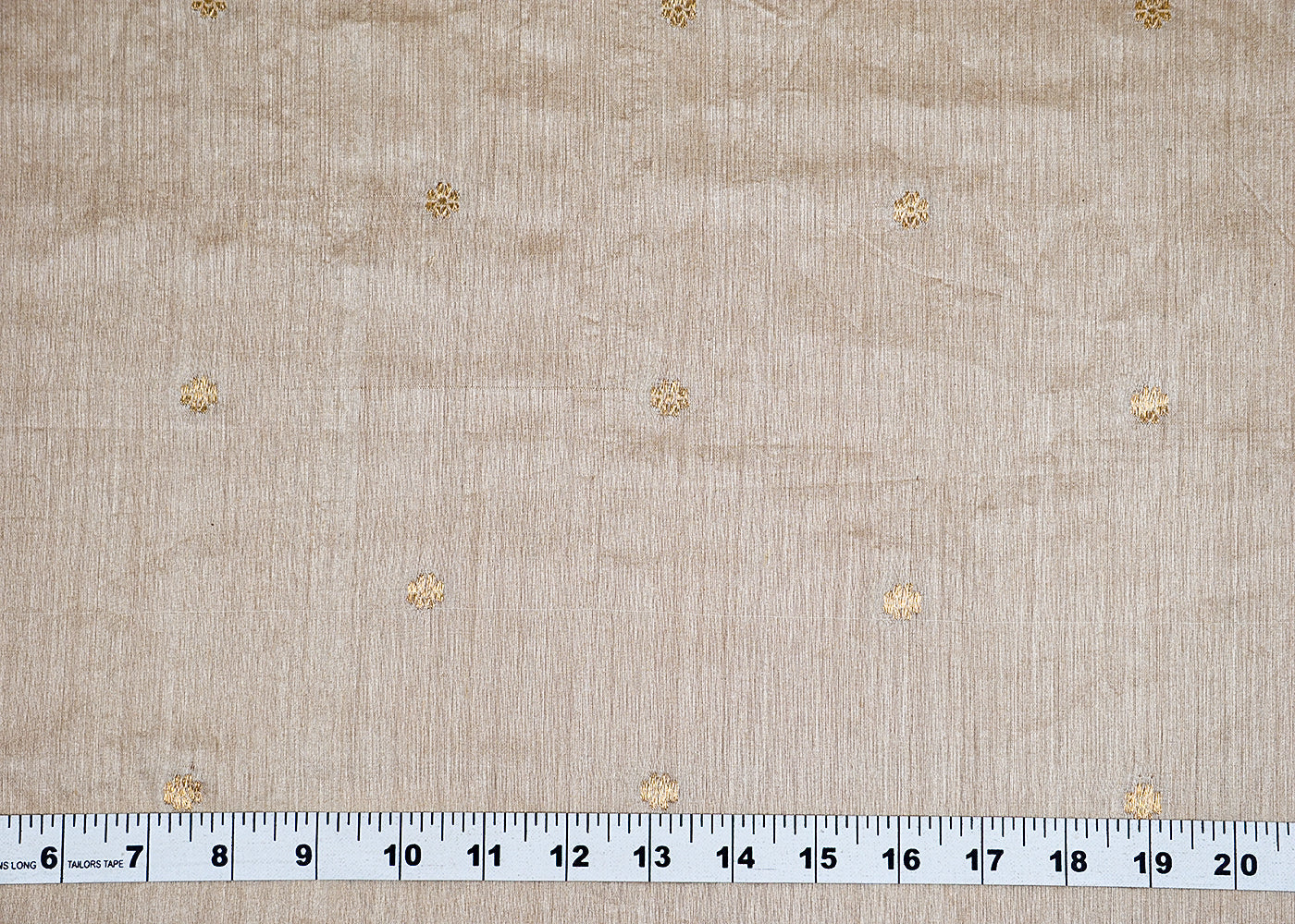 (Pre-Cut 1.65 MTR) Golden Moonga Silk Fabric With All Over Zari Handloom 18346