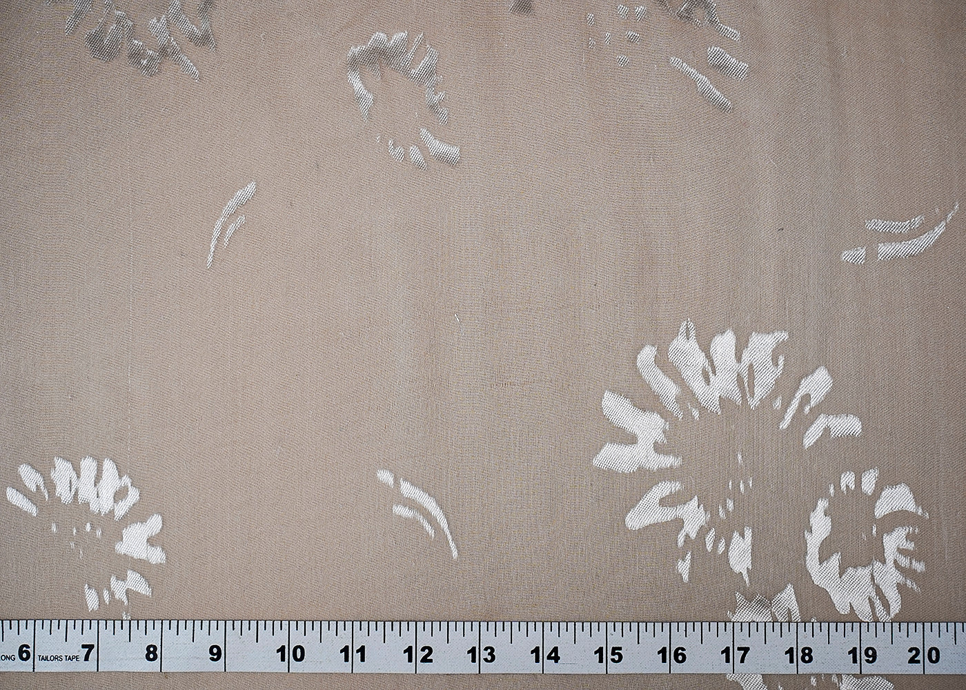 (Pre-Cut 3 MTR) White Georgette Fabric With All Over Foil Work  18455