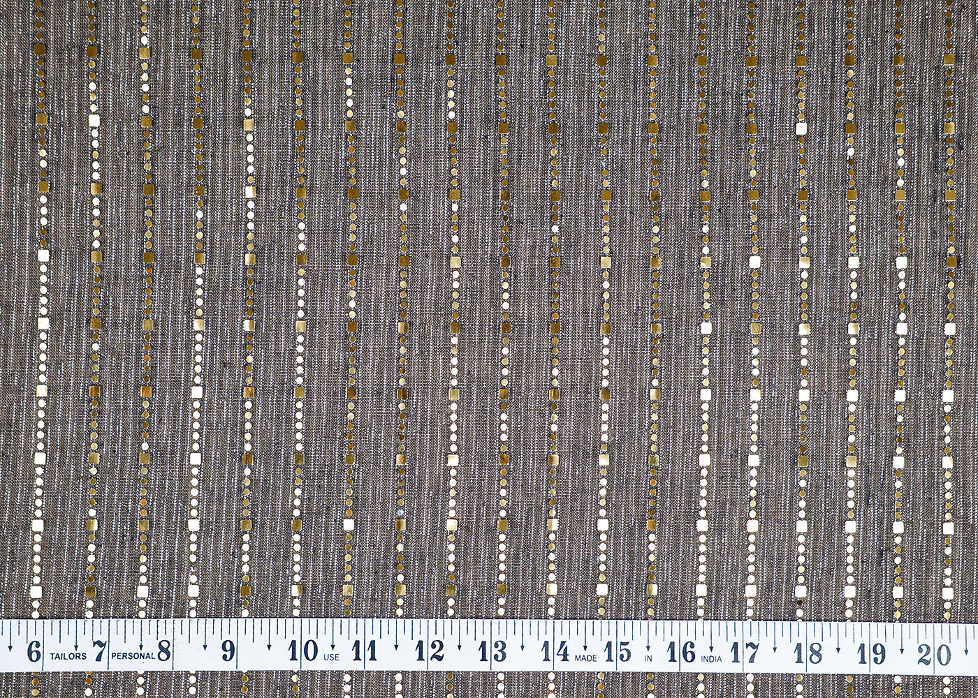 (Pre-Cut 2.65 MTR) Black Moon Light Fabric With All Over Shimmer Work 18458