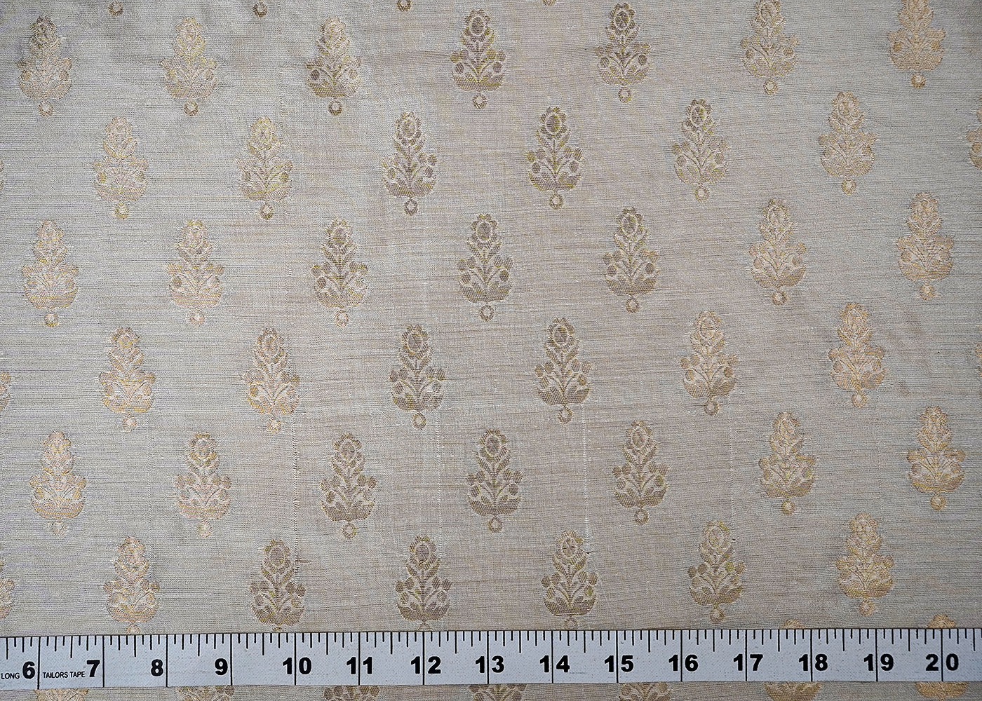 (Pre-Cut 1.8 MTR) Golden Chanderi Fabric With All Over Golden Zari Handloom 18463