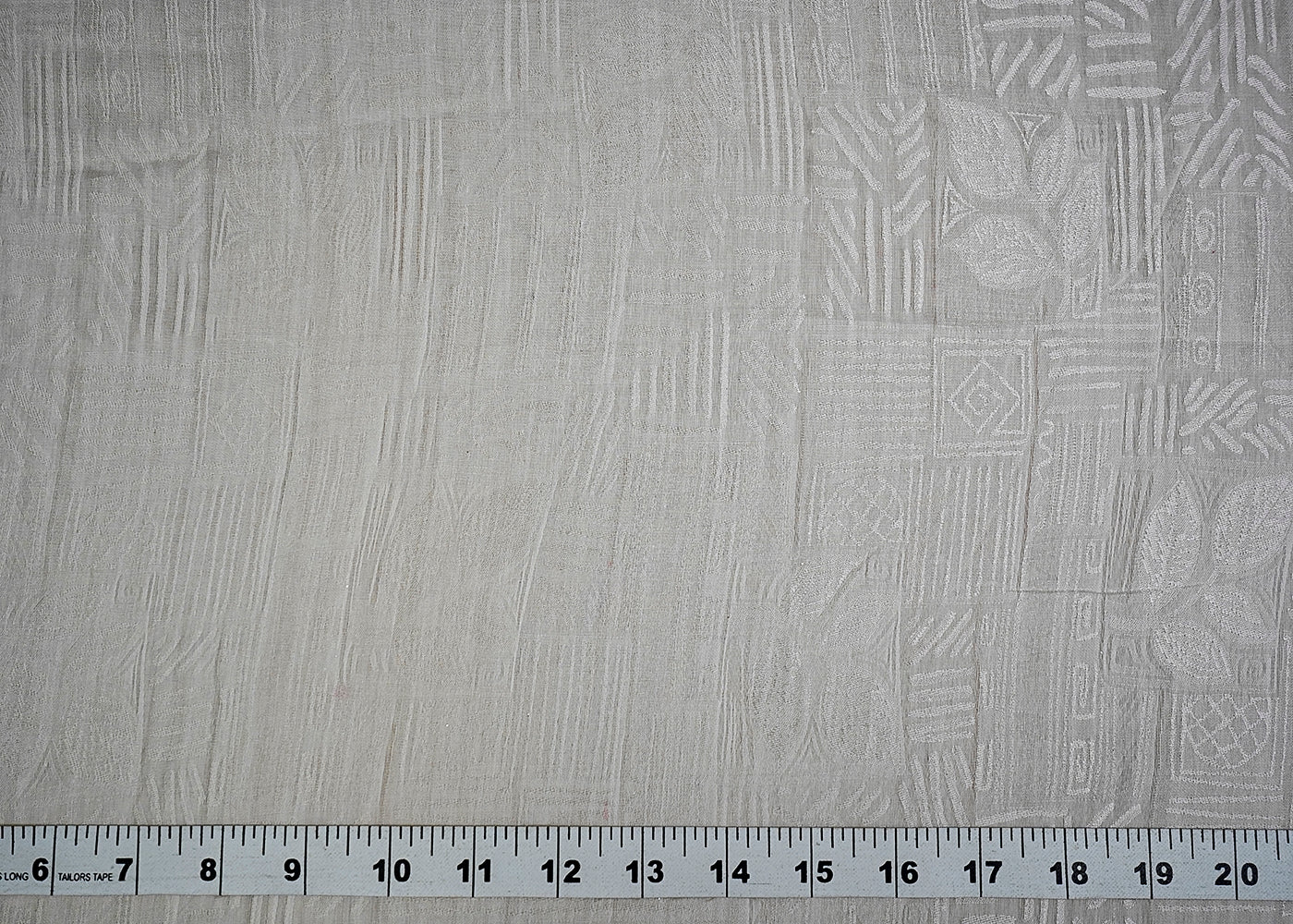 (Pre-Cut 1.65 MTR) White Silk Fabric With All Over Self Work 18489
