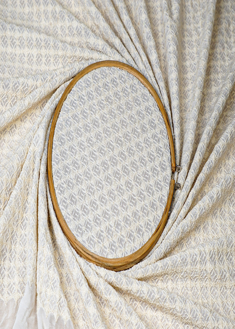 (Pre-Cut 1.1 MTR) White Georgette Fabric With All Over Thread And Sequins Work 18535