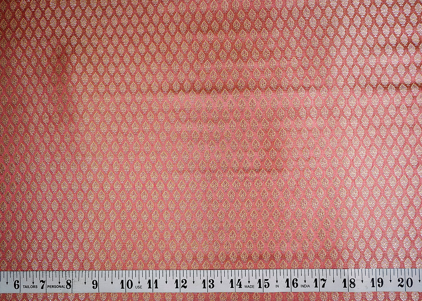 (Pre-Cut 1.65 MTR) Light Pink Banarasi Brocade Fabric With All Over Zari Handloom 18614