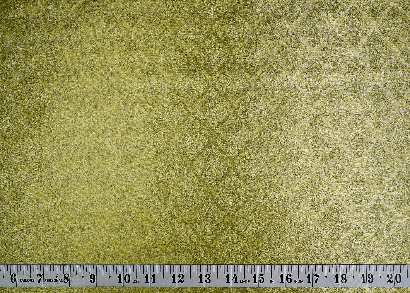 (Pre-Cut 2.3 MTR) Pista Green Banarasi Brocade Fabric With All Over Zari Handloom 18641