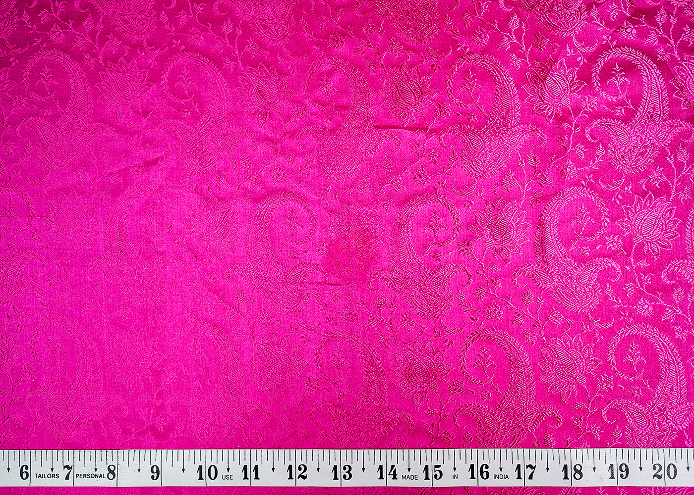 (Pre-Cut 1.65 MTR) Rani Pink Banarasi Brocade Fabric With All Over Zari Handloom 18662