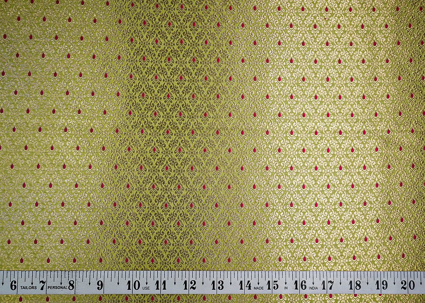 (Pre-Cut 1.45 MTR) Pista Green Banarasi Brocade Fabric With All Over Zari Handloom 18668