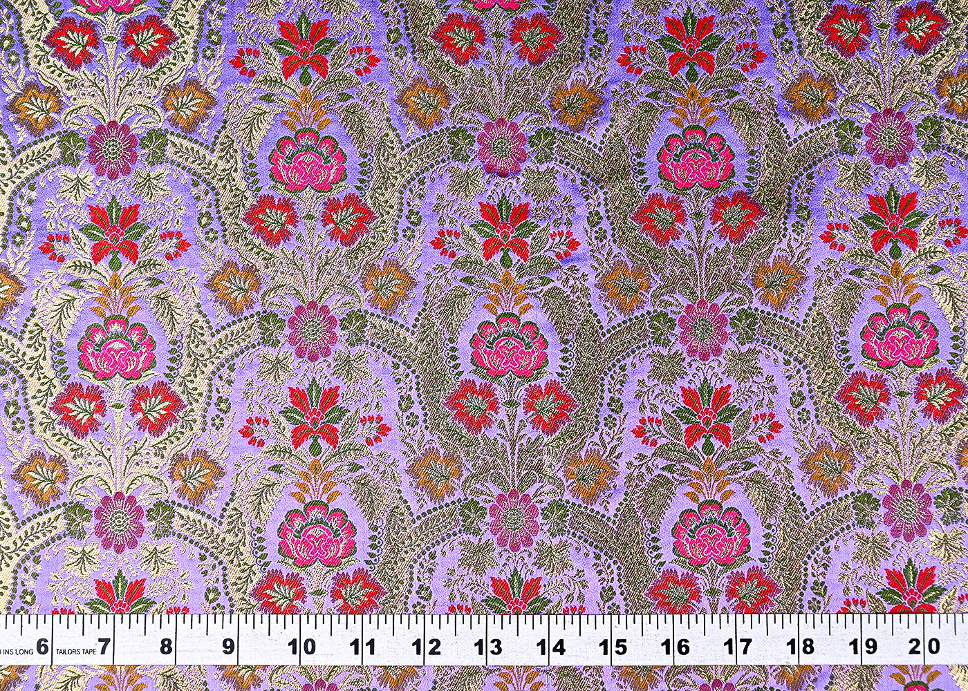 (Pre-Cut 1.9 MTR) Lavender Banarasi Brocade Fabric With All Over Thread And Zari Handloom 18727