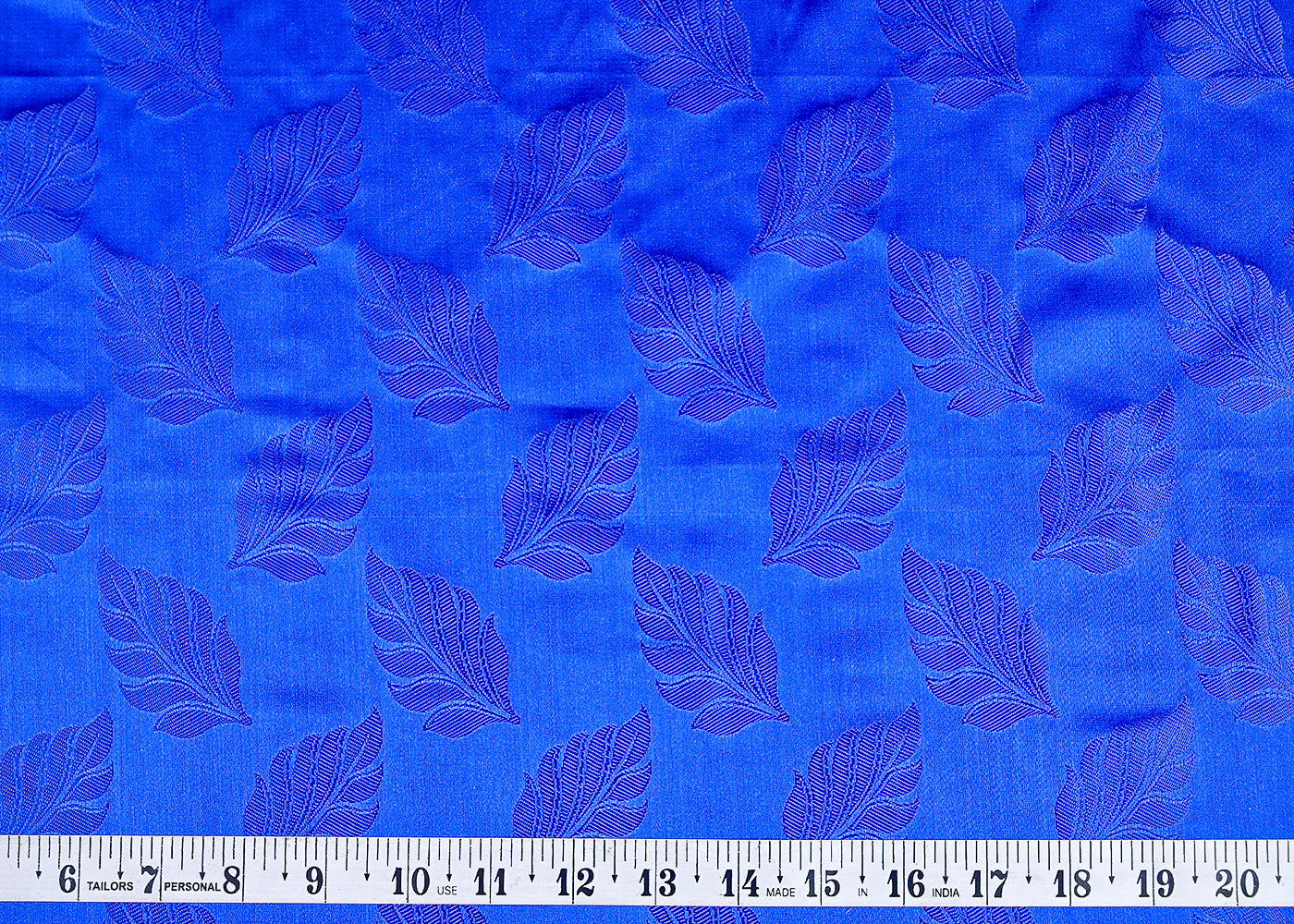 (Pre-Cut 1.7 MTR) Royal Blue Banarasi Brocade Fabric With All Over Thread Handloom 18767