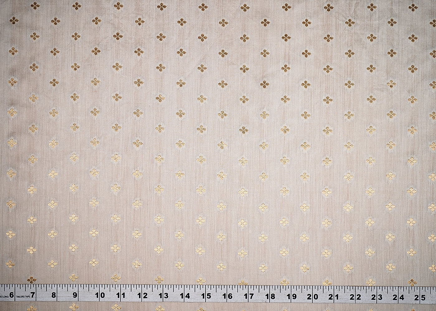 (Pre-Cut 0.9 Mtr) White Chinia Silk Fabric With All Over Zari Handloom 18824