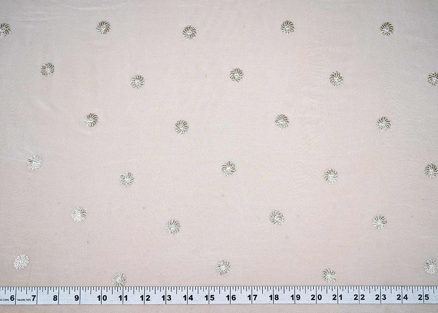 (Pre-Cut-4.6-MTR)-White-Georgette-Fabric-With-All-Over-Thread-And-Sequins-Work-18966-measurement-view