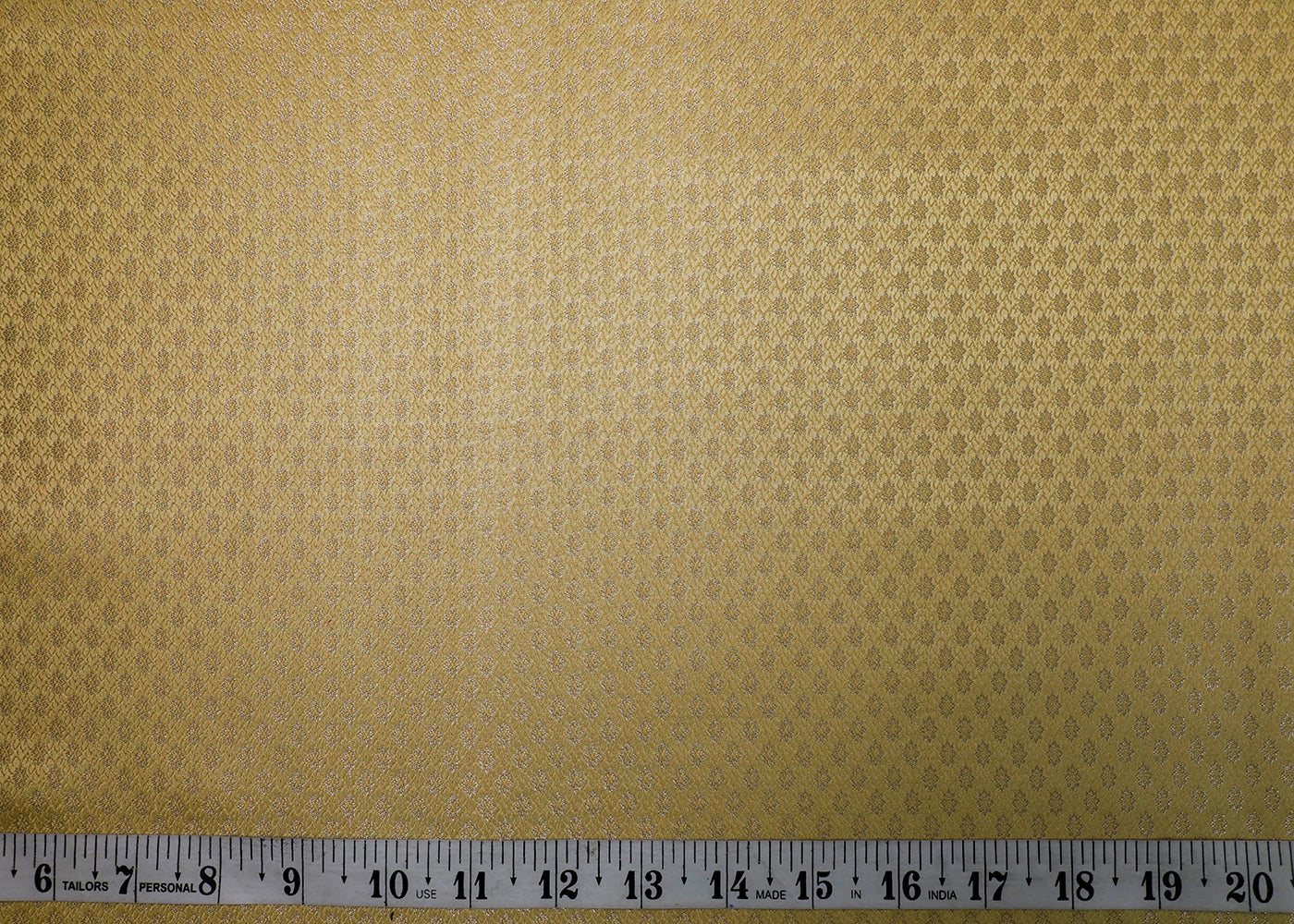 Golden Banarasi Brocade Fabric With All Over Golden Zari Handloom  19042