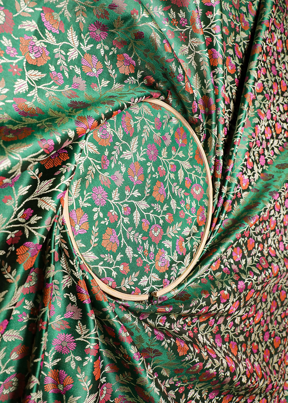 bottle-green-banarasi-brocade-fabric-with-all-over-thread-and-zari-handloom-19047-close-view