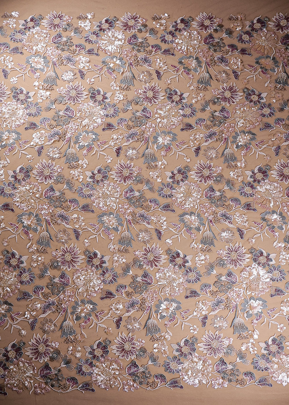 Onion Imported Net Fabric With All Over Sequins And Bead Work 19077