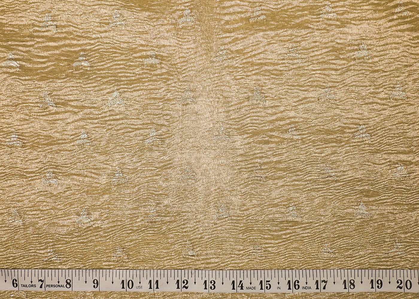 Light Gold Tissue Fabric With All Over Golden Zari Handloom 19149